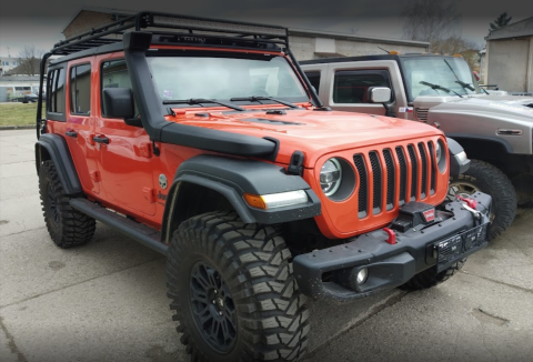 Zvýšené sání - šnorchl Jeep Wrangler JL 2017+ pro 2 i 4 dveřovou verzi