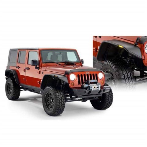 Lemy - rozšíření předních i zadních standardní šířky Bushwacker Flat Style Jeep Wrangler JK 4 dveře 07-18