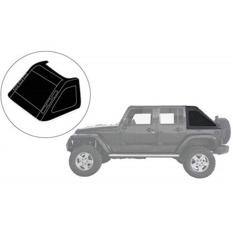 Plátěný kryt zavazadlového prostoru Fastback s průhlednými okny pro Jeep Wrangler JK 4 Dveře 07-18