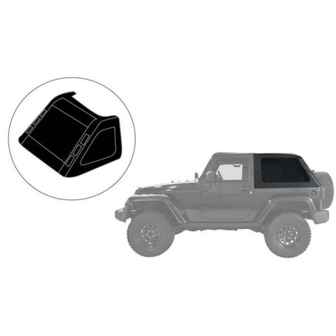 Plátěný kryt zavazadlového prostoru Fastback s průhlednými bočními okny pro Jeep Wrangler JK 2 Dveře 07-18