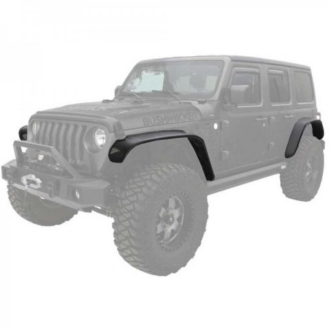 Blatníky standardní šířky přední a zadní Bushwacker Flat Style pro Jeep Wrangler JL 2 i 4 dveře 2018+
