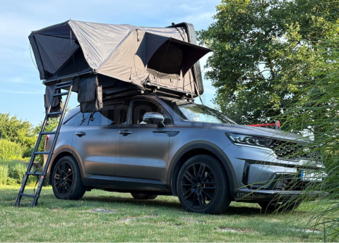VÝPRODEJ - Skořepinový střešní stan COMPACT 160 cm | pouze 6 dní POUŽITÝ